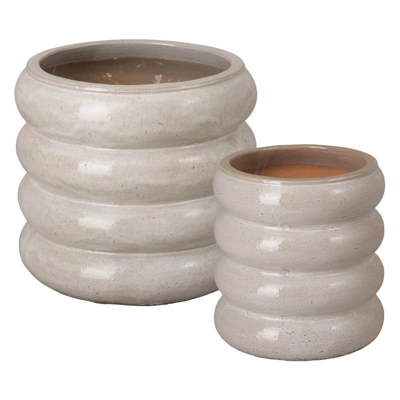 Torus Round Ceramic Planter Outdoor Planters LOOMLAN By Emissary