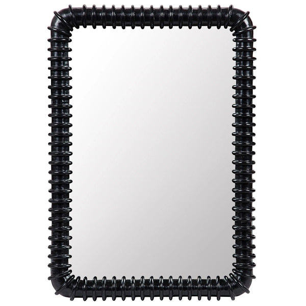 Toshi Wood Black Vertical Mirror Wall Mirrors LOOMLAN By Noir