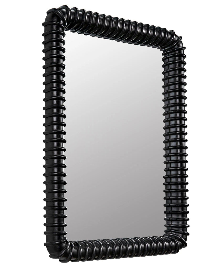 Toshi Wood Black Vertical Mirror Wall Mirrors LOOMLAN By Noir