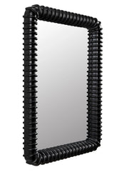 Toshi Wood Black Vertical Mirror Wall Mirrors LOOMLAN By Noir