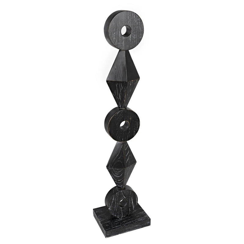 Totem Cinder Black Sculpture Statues & Sculptures LOOMLAN By Noir