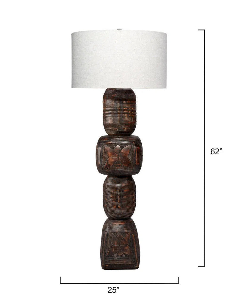 Totem Wood Dark Black Floor Lamp Floor Lamps LOOMLAN By Jamie Young