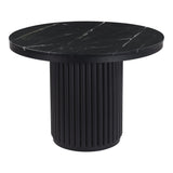 Tower Black Marble and Wood Round Dining Table Dining Tables LOOMLAN By Moe's Home