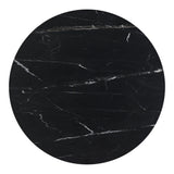 Tower Black Marble and Wood Round Dining Table Dining Tables LOOMLAN By Moe's Home