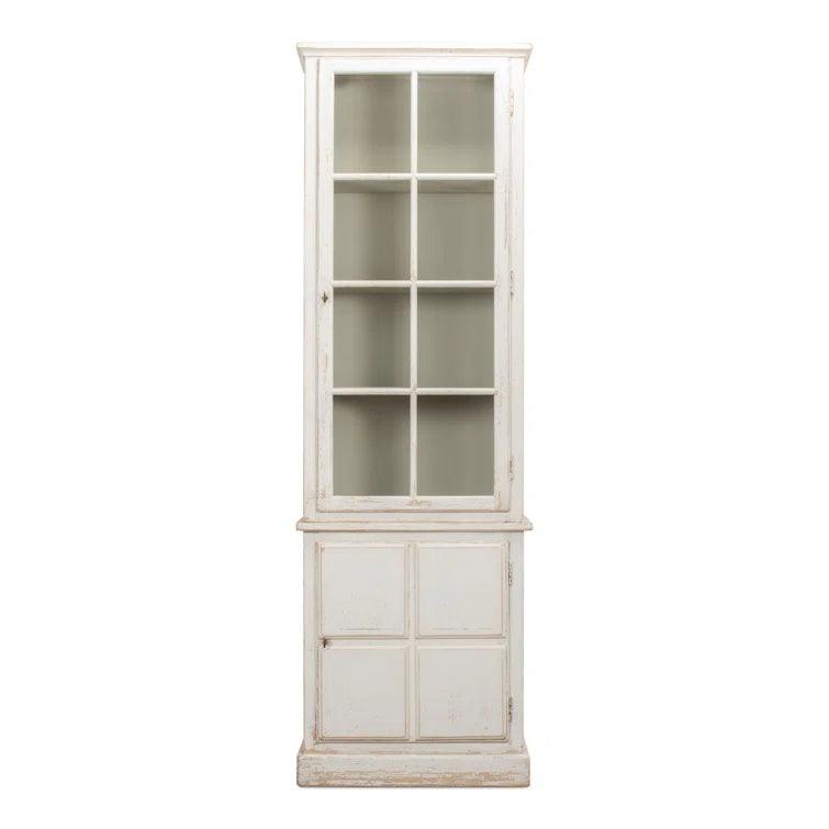 Tower Bookcase Curio Cabinet Glass Doors Buffets & Curios LOOMLAN By Sarreid