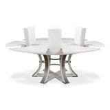 Tower Jupe Extendable Round Dining Table Working White Dining Tables LOOMLAN By Sarreid