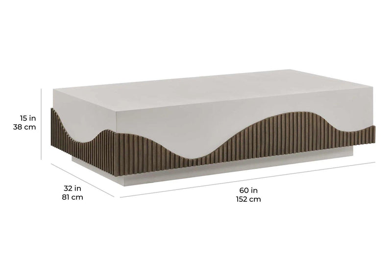 Tranquility Rectangle Coffee Table - White Outdoor Coffee Table Outdoor Coffee Tables LOOMLAN By Seasonal Living