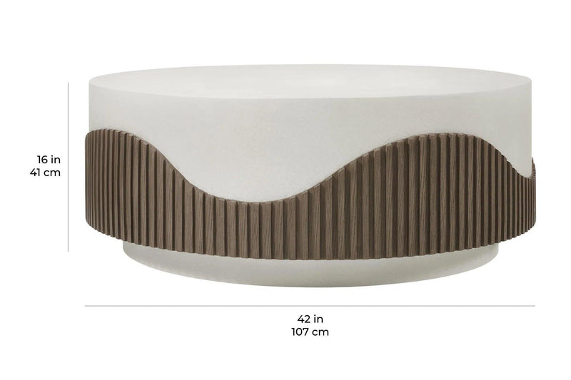 Tranquility Round Coffee Table - White Outdoor Coffee Table Outdoor Coffee Tables LOOMLAN By Seasonal Living