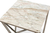 Trapezoid Side Table Marble Top Side Tables LOOMLAN By Sarreid