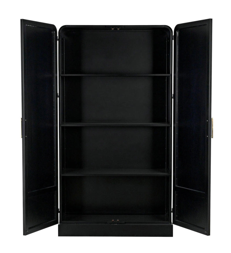 Tresor Hutch Bookcase Tall Black Buffet Cabinet Bookcases LOOMLAN By Noir