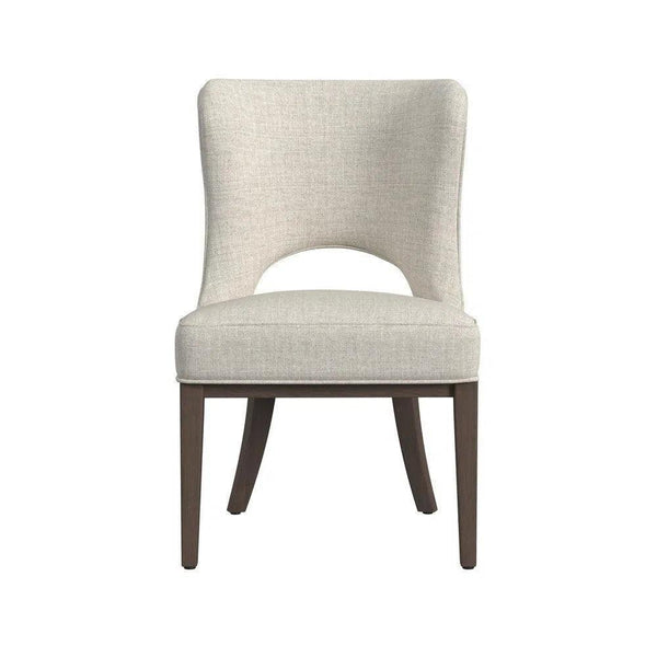 Trevino Rubberwood and Polyester Fabric Brown Armless Dining Chair Dining Chairs LOOMLAN By Bassett Mirror