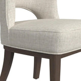 Trevino Rubberwood and Polyester Fabric Brown Armless Dining Chair Dining Chairs LOOMLAN By Bassett Mirror