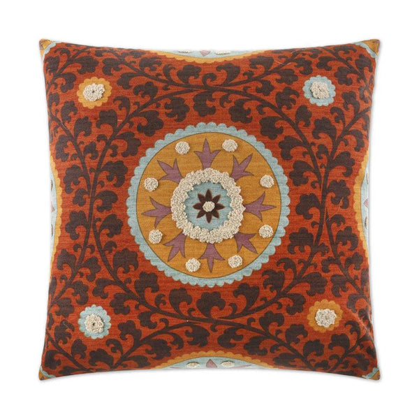 Tribal Thread Rust Red Throw Pillow With Insert Throw Pillows LOOMLAN By D.V. Kap