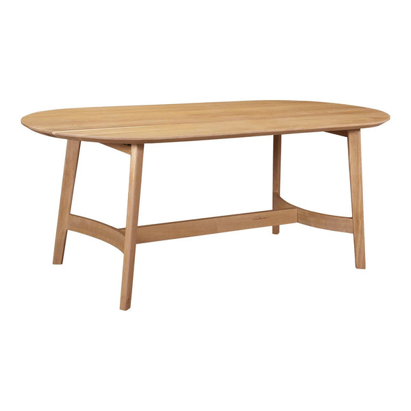 Trie Scandinavian Oak Wood Oval Dining Table Dining Tables LOOMLAN By Moe's Home