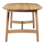 Trie Scandinavian Oak Wood Oval Dining Table Dining Tables LOOMLAN By Moe's Home