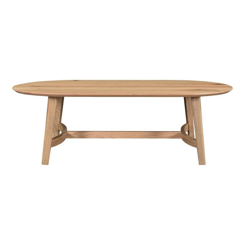 Trie Wood Oval Coffee Table Coffee Tables LOOMLAN By Moe's Home