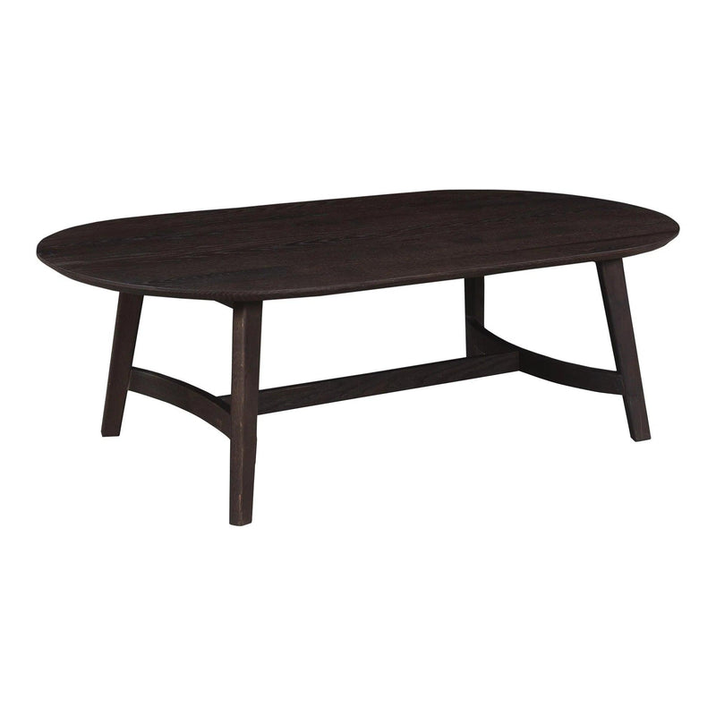 Trie Wood Oval Coffee Table Coffee Tables LOOMLAN By Moe's Home