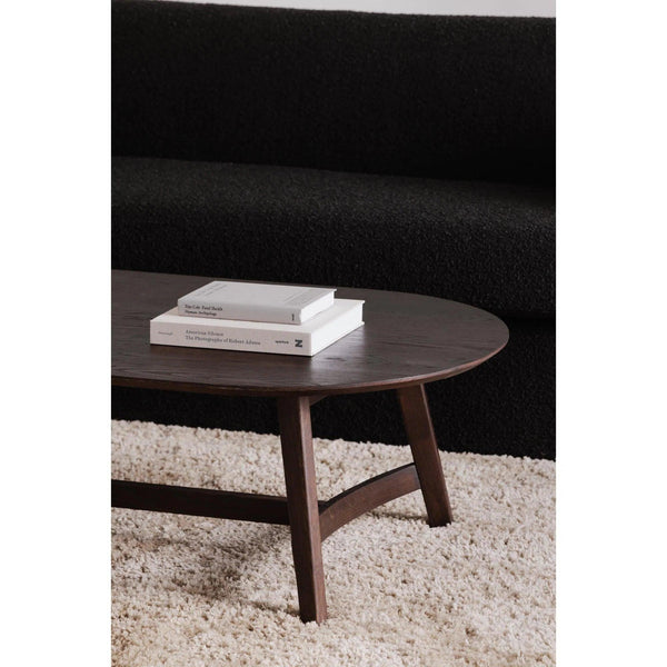 Trie Wood Oval Coffee Table Coffee Tables LOOMLAN By Moe's Home