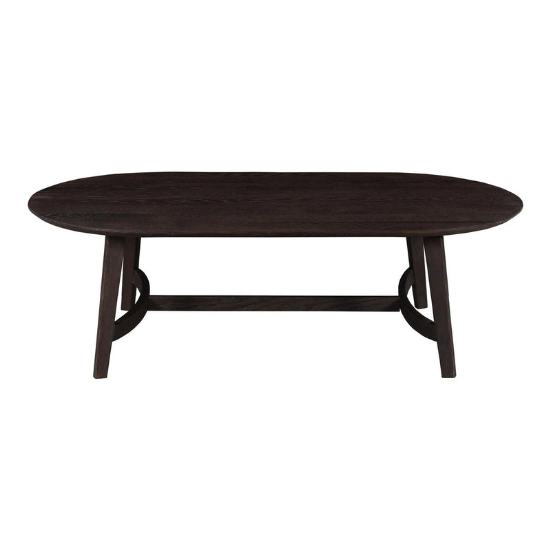 Trie Wood Oval Coffee Table Coffee Tables LOOMLAN By Moe's Home