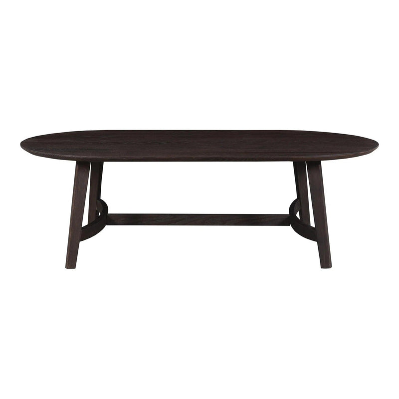 Trie Wood Oval Coffee Table Coffee Tables LOOMLAN By Moe's Home