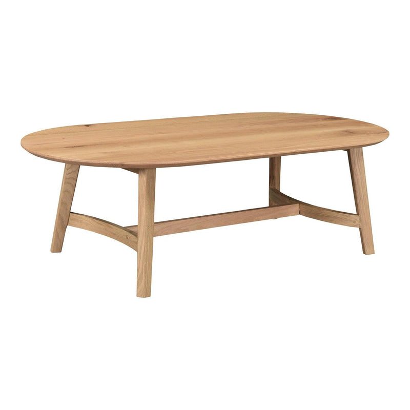 Trie Wood Oval Coffee Table Coffee Tables LOOMLAN By Moe's Home