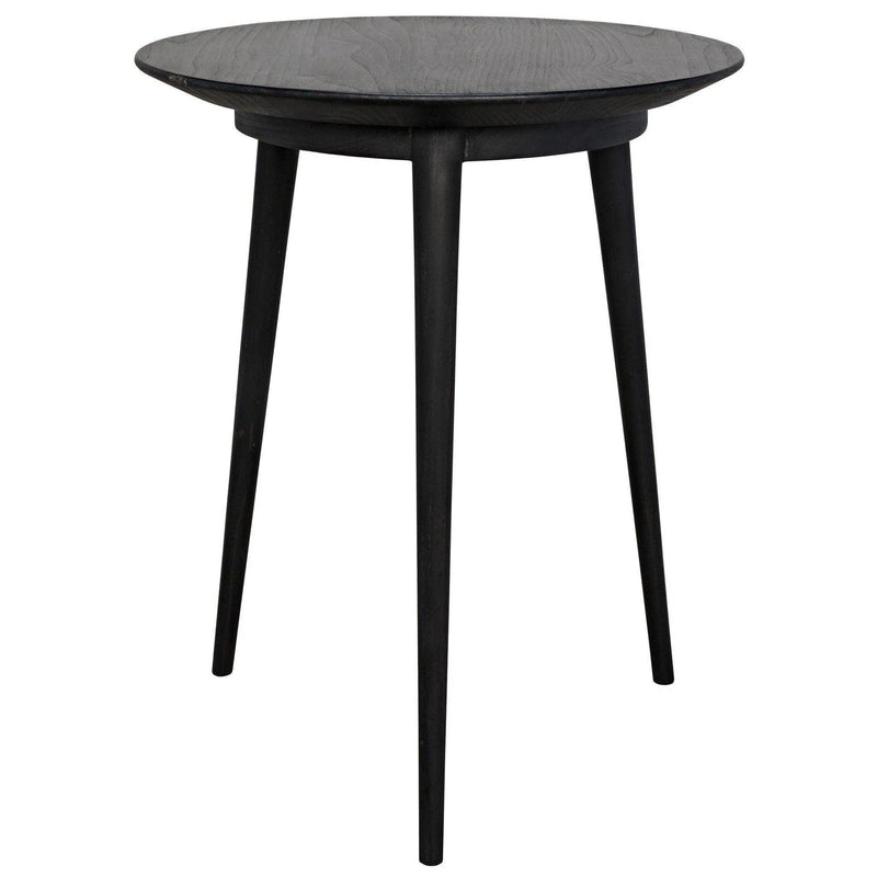 Tripod Wood Black Round Side Table Side Tables LOOMLAN By Noir