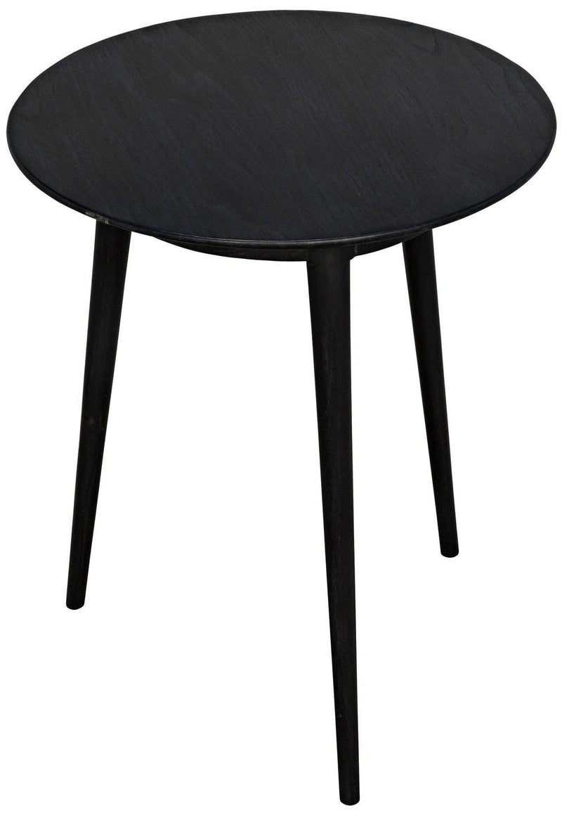 Tripod Wood Black Round Side Table Side Tables LOOMLAN By Noir