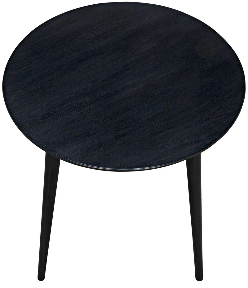 Tripod Wood Black Round Side Table Side Tables LOOMLAN By Noir