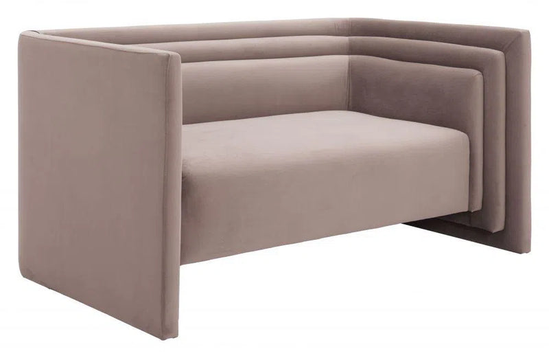 Trippel Wood Taupe Loveseat Sofas & Loveseats LOOMLAN By Zuo Modern