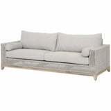 Tropez Outdoor 90" Sofa Taupe & White Rope Pumice Gray Teak Outdoor Sofas & Loveseats LOOMLAN By Essentials For Living