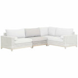 Tropez Outdoor Modular Armless Chair Taupe & White Rope Grey Teak Outdoor Modulars LOOMLAN By Essentials For Living