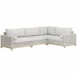 Tropez Outdoor Modular Corner Sofa Taupe & White Rope Grey Teak Outdoor Modulars LOOMLAN By Essentials For Living