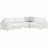 Tropez Outdoor Modular Corner Sofa Taupe & White Rope Grey Teak Outdoor Modulars LOOMLAN By Essentials For Living