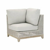 Tropez Outdoor Modular Corner Sofa Taupe & White Rope Grey Teak Outdoor Modulars LOOMLAN By Essentials For Living