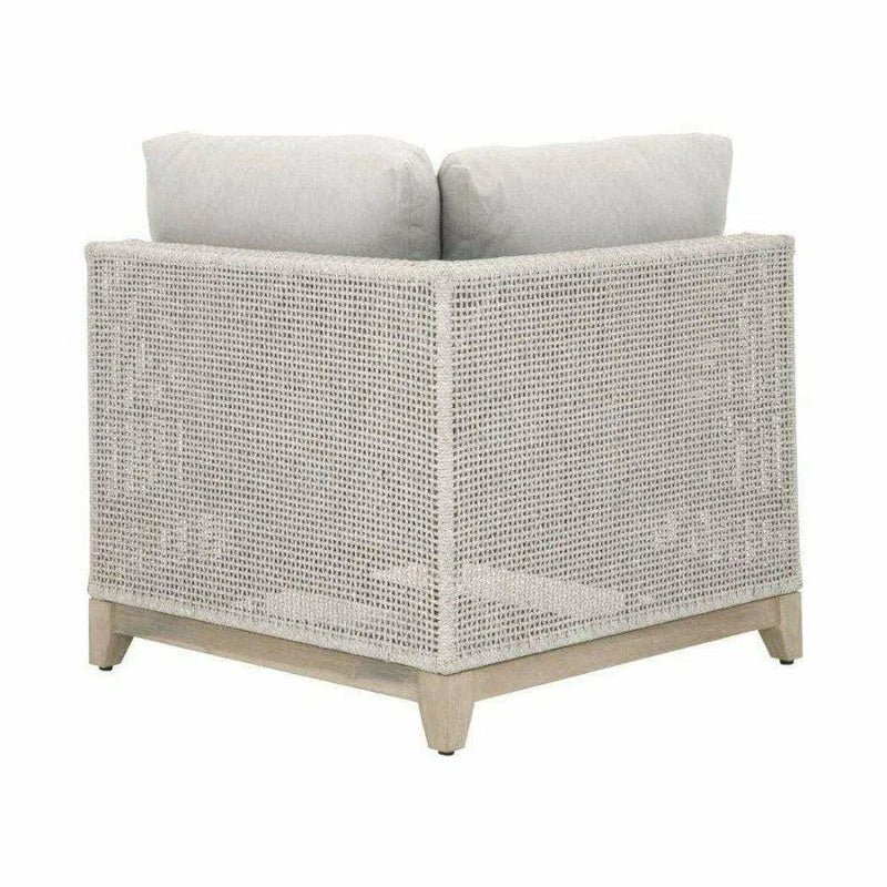 Tropez Outdoor Modular Corner Sofa Taupe & White Rope Grey Teak Outdoor Modulars LOOMLAN By Essentials For Living