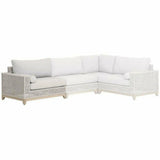 Tropez Outdoor Modular Left Facing 1-Arm Sofa Taupe Rope & Teak Outdoor Modulars LOOMLAN By Essentials For Living