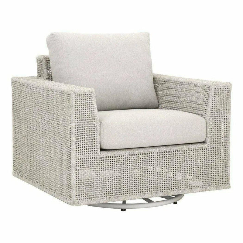 Tropez Outdoor Swivel Rocker Lounge Chair Taupe Rope Outdoor Lounge Chairs LOOMLAN By Essentials For Living