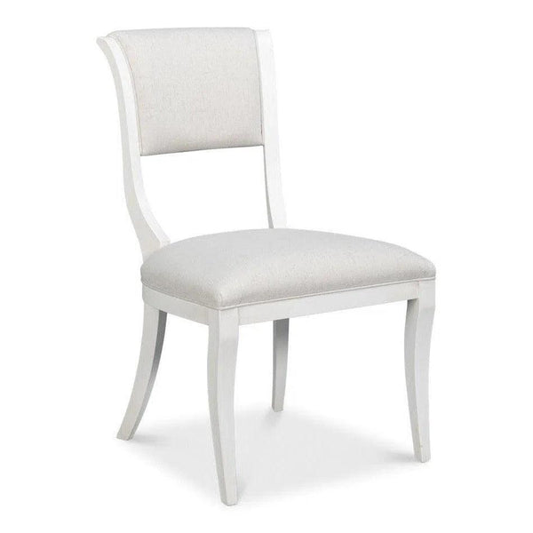 Trophy Elegant Wood Cream Armless Side Chair (Set of 2) Club Chairs LOOMLAN By Sarreid