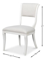 Trophy Elegant Wood Cream Armless Side Chair (Set of 2) Club Chairs LOOMLAN By Sarreid