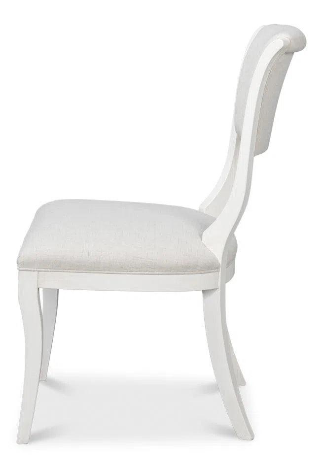 Trophy Elegant Wood Cream Armless Side Chair (Set of 2) Club Chairs LOOMLAN By Sarreid