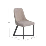 Trucco Metal Brown Armless Dining Chair Dining Chairs LOOMLAN By Bassett Mirror