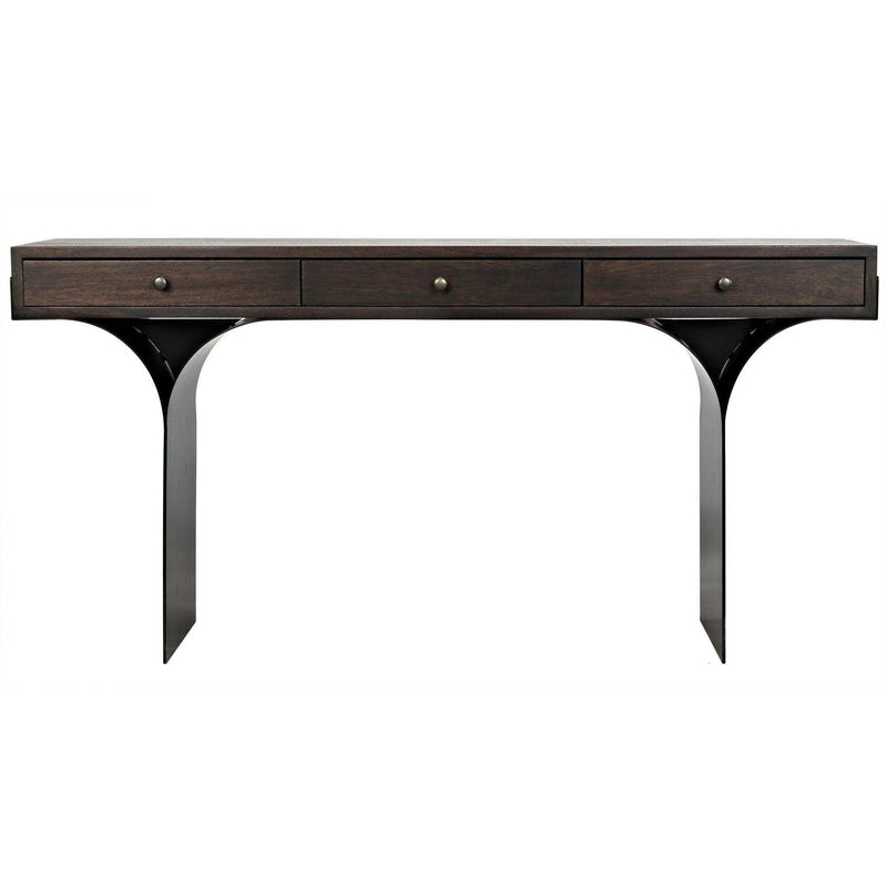 Truss Desk, Ebony Walnut with Steel Legs Unique Contemporary Desk Home Office Desks LOOMLAN By Noir