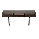 Truss Desk, Ebony Walnut with Steel Legs Unique Contemporary Desk Home Office Desks LOOMLAN By Noir