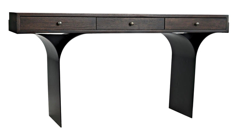 Truss Desk, Ebony Walnut with Steel Legs Unique Contemporary Desk Home Office Desks LOOMLAN By Noir