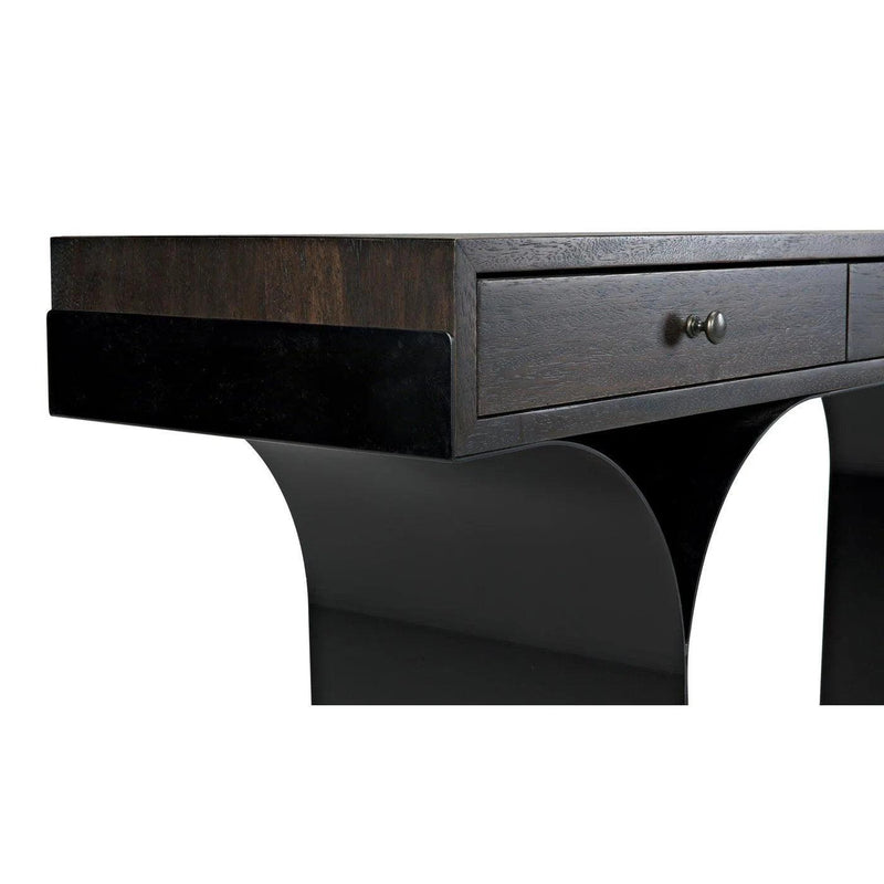 Truss Desk, Ebony Walnut with Steel Legs Unique Contemporary Desk Home Office Desks LOOMLAN By Noir