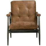 Tufted Brown Leather Chair For Living Room Accent Chairs LOOMLAN By Moe's Home