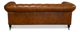 Tufted English Chesterfield Club Sofa Cuba Brown Sofas & Loveseats LOOMLAN By Sarreid