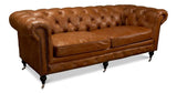 Tufted English Chesterfield Club Sofa Vienna Brown Sofas & Loveseats LOOMLAN By Sarreid