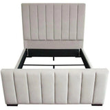Tufted Light Grey Velvet Bed Frame Beds LOOMLAN By Diamond Sofa