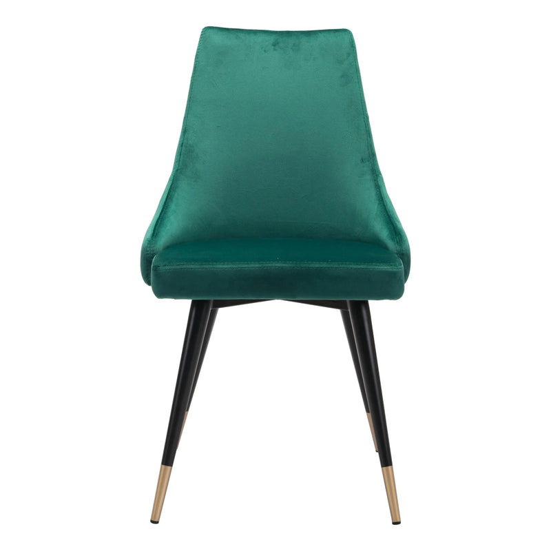 Tufted Velvet Green Dining Chair (Set of 2) Modern Dining Dining Chairs LOOMLAN By Zuo Modern